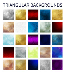Big Set of colorful vector triangular backgrounds