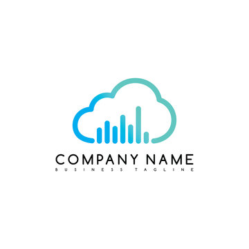 music cloud brand company template logo logotype vector art