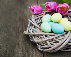 Obraz na płótnie Canvas Easter egg in a nest