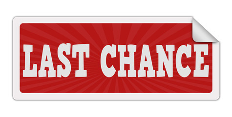 Last chance label red stamp on white