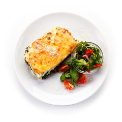 Vegetarian lasagna with spinach
