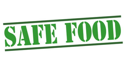 Stamp green with text SAFE FOOD