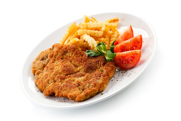 Fried pork chop with french fries