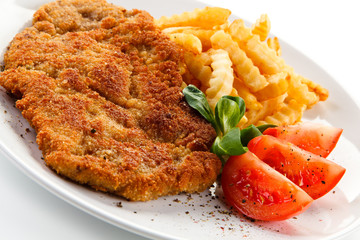 Fried pork chop with french fries