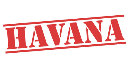 Havana red stamp on white