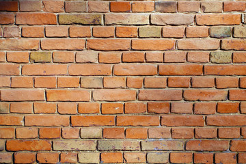 Orange dirty brick wall background.