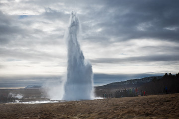 Strokkur geysir eruption, Golden Circle, Iceland
