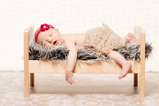 Portrait of a newborn little gril