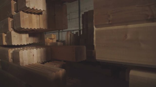 LVL Laminated Veneer Lumbe. Wood Factory general plan: the production of laminated veneer lumber. The interior of the production hall in the woodworking factory.