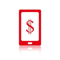 Smart phone with money dollars stock vector illustration flat design