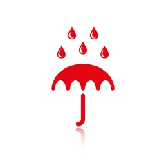 Umbrella vector icon. Rain protection symbol. Flat design style