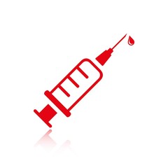 Injection syringe flat icon vector for medical apps and websites