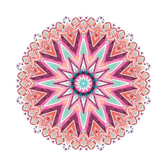 Watercolor ethnic ornate feathers abstract mandala.