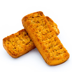 Crumbs of bread croutons. Eco food.