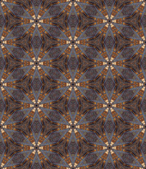 Moroccan seamless pattern with Star of David. Vintage seamless pattern with floral pattern
