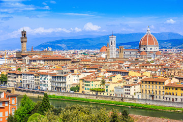Fototapeta na wymiar Florence, Italy. View of the old town from Piazzale Michelangelo.