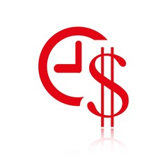 Obraz premium money time icon stock vector illustration flat design
