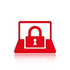 laptop lock icon stock vector illustration flat design