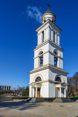 Metropolitan cathedral nativity of the lord christ, main russian orthodox church in downtown, chisinau, moldova, blue sky