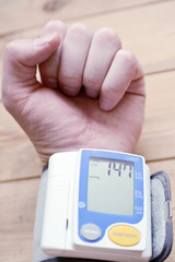 Prevention of heart attack and stroke, abstraction and conception. tonometer on the patient's arm