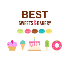 sweeties cakes flat set