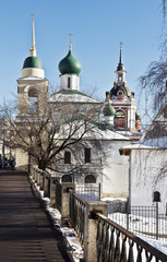 Fototapeta na wymiar Maxim Cathedral and a St. George Church in Varvarka Street, Moscow, Russia 