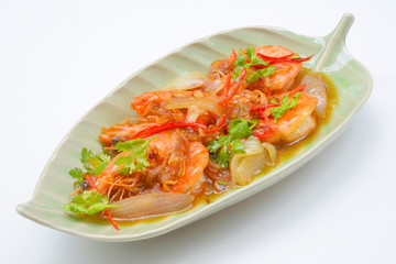 Deep Fried Shrimp with Tamarind Sauce on plate