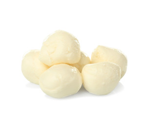 Fototapeta na wymiar Cheese balls on white background