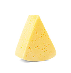 Piece of fresh cheese on white background