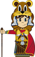 Cartoon Roman Centurion with Lions Pelt