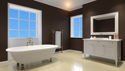 Fototapeta na wymiar modern bathroom. 3d rendering