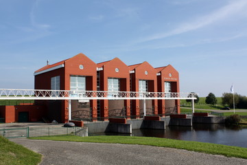 Pumpstation "Rozema" in the village Termunterzijl. The Netherlands