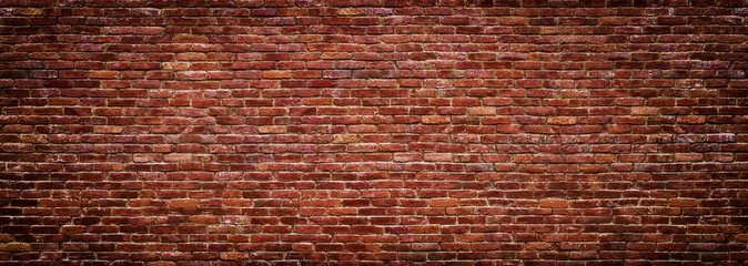 Abwaschbare Fototapete Ziegelwand Panoramablick auf Mauerwerk, Mauer als Hintergrund