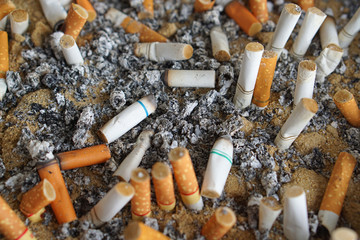 cigarette end with ash