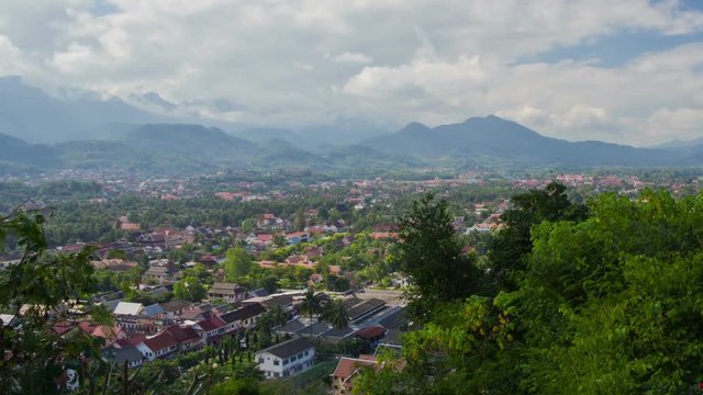 Luang Prabang cityscape viewpoint timelapse