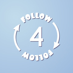 Fototapeta na wymiar Follow 4 follow logo for social networks, vector illustration