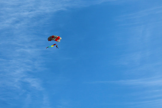 Paraplane in the blue sky