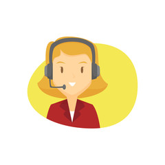 Female customer service icon cartoon vector