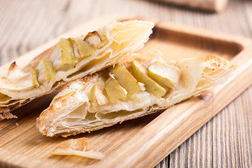 Sliced homemade apple tart