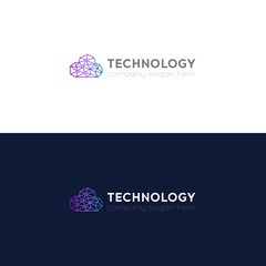 Technology logo. Vector.Polygon logo, Digital, Media
