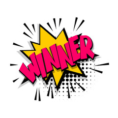 Obraz premium Lettering winner comic text speech bubble