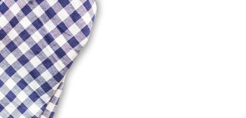 Fiber napkin. Checkered napkin on white background