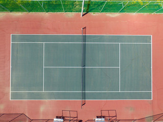 Tennis court - Top down aerial view