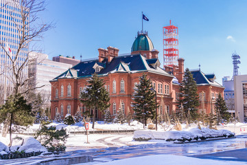 北海道庁旧本庁舎冬の赤れんが庁舎/1888年竣工北海道庁旧本庁舎