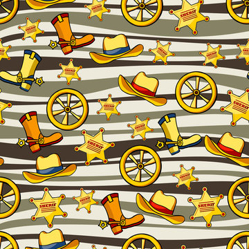 Wild West seamless pattern