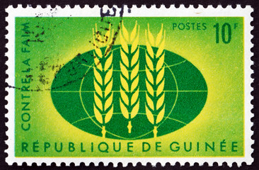 Postage stamp Guinea 1963 Wheat Emblem and Globe