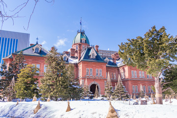 北海道庁旧本庁舎冬の赤れんが庁舎/1888年竣工北海道庁旧本庁舎