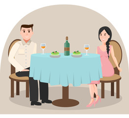 Man and woman in restaurant