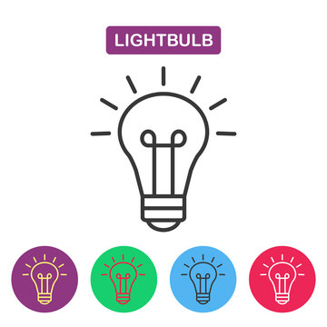 Lightbulb. Isolated line icon pictogram.