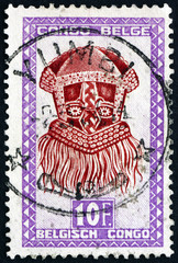 Postage stamp Belgian Congo 1948 Buadi-Muadi, Mask